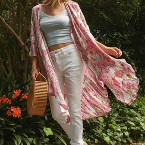 Umgee Pink Floral Kimono New - M/L